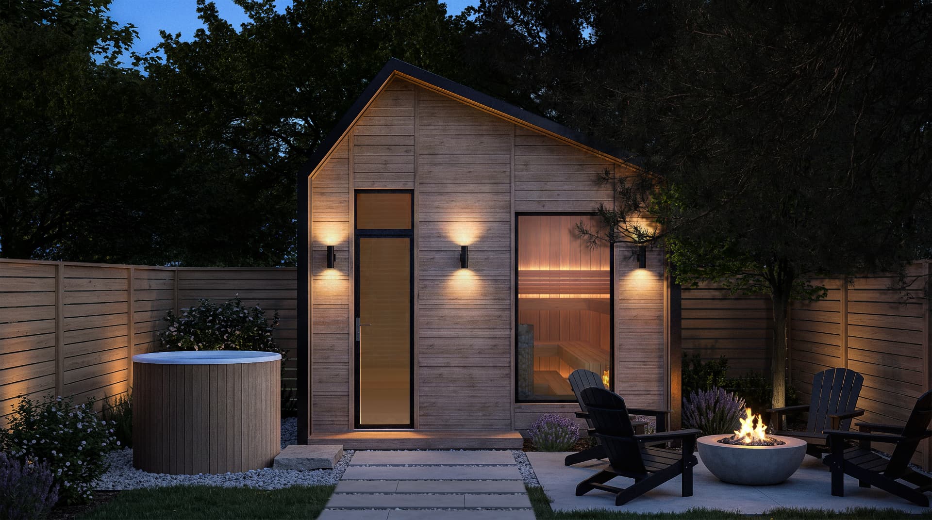The Sauna House - black-timber sauna pavilion concept