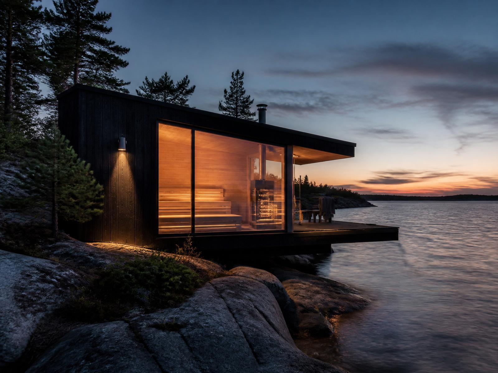 The Estate - black-timber sauna pavilion concept
