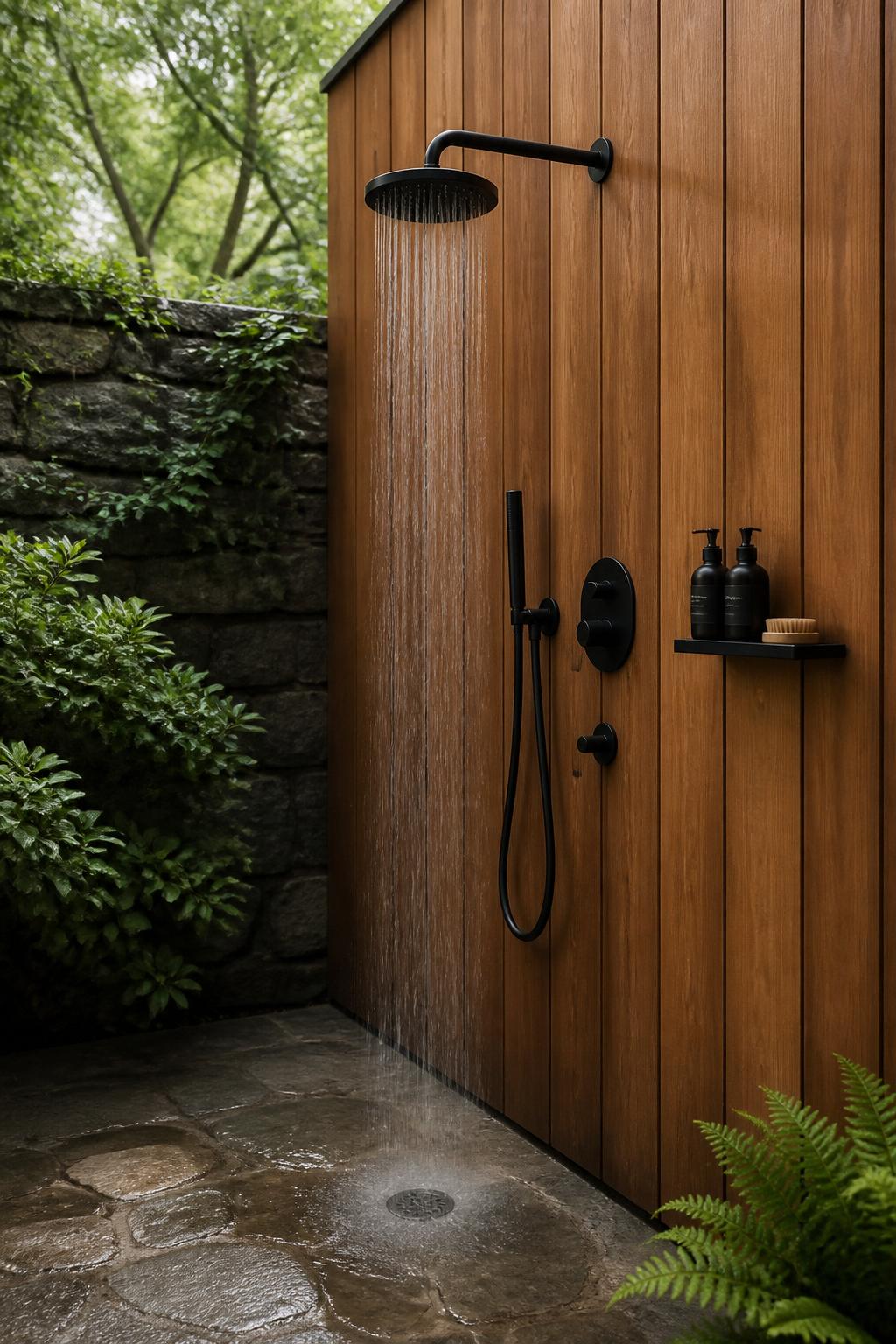 Rinse station beside the plunge